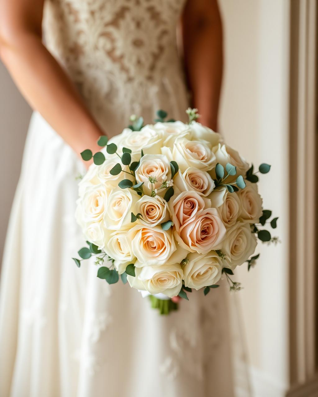 Buquê de noiva em tons champagne — detalhes de casamento de alto padrão