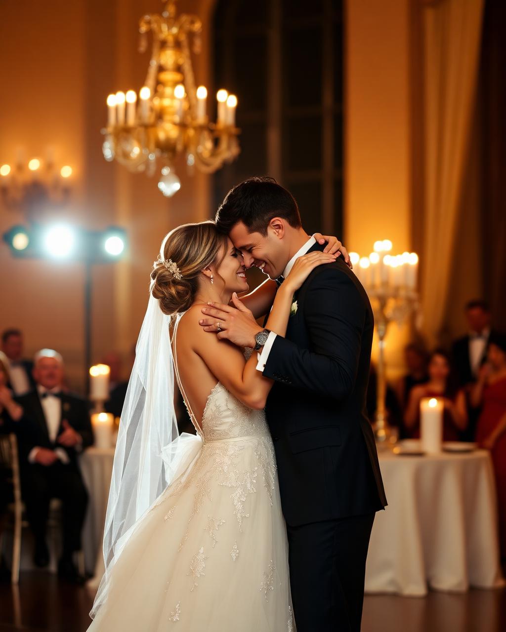 Primeira dança dos noivos em recepção elegante — wedding planner Serra Gaúcha